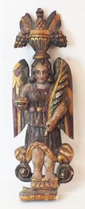 Picture of 1700's polychrome painted religious carving