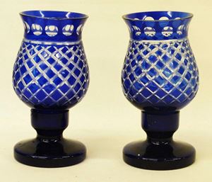 Picture of Pair of Bohemian crystal candlesticks