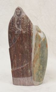 Picture of Indian Native American marble sculpture, signed GY and dated. 12" tall, weight 8 Lb