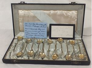 Picture of Set of 1870's silver coin spoons with provenance