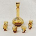 Picture of Italian Venetian glass decanter with 6 glasses