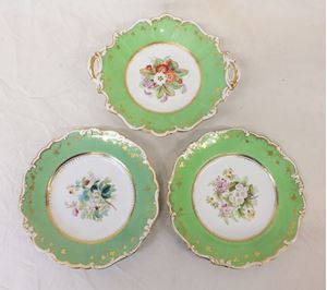 Picture of Wonderful Continental 1800's hard paste platter and 2 plates