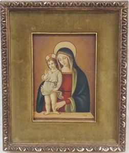 Picture of Religious "Madonna and Child" signed painting / icon