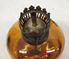 Picture of Pair of amber glass oil lamps