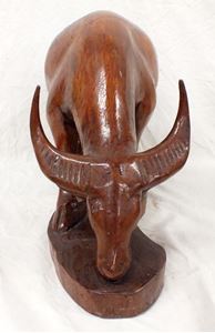 Picture of Pair of large wooden carved buffalos